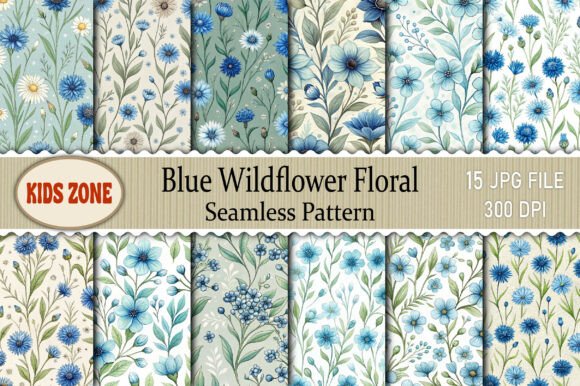 Blue Wildflower Floral Seamless Pattern Guide