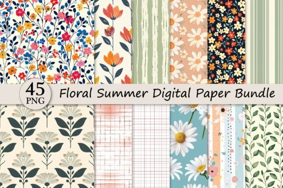 Bring Your Summer Projects to Life with a Floral Summer Digital Paper Bundle