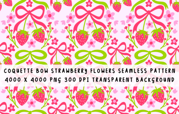 Coquette Bow Strawberry Flowers Pattern Guide