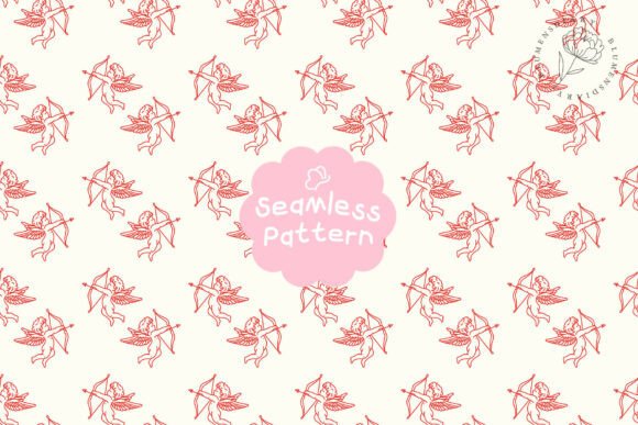 Cupid Seamless Pattern Valentine: Vintage Romance