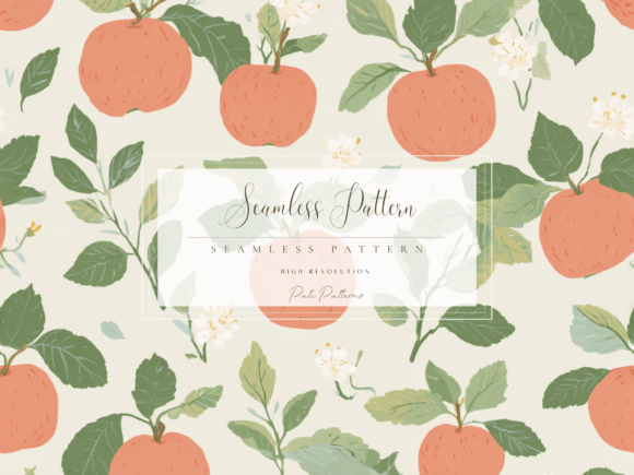 Designing with Nature: The Versatility of a Seamless Apple Pattern with Green Leaves