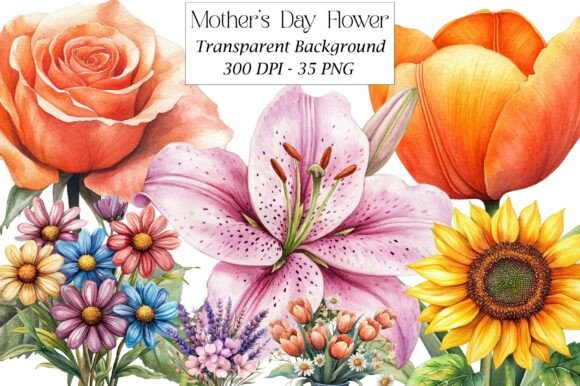 Elevating Handmade Gifts with Premium Watercolor Mother's Day Flower Clipart