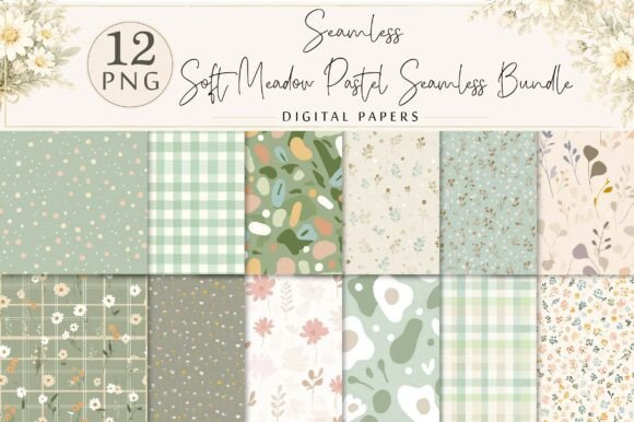 Elevating Modern Design Workflows with the Soft Meadow Pastel Seamless Bundle