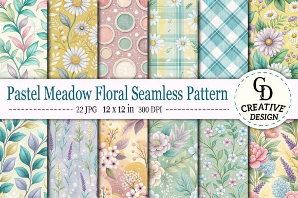 Embracing the Serenity of a Pastel Meadow Floral Seamless Pattern in Modern Design