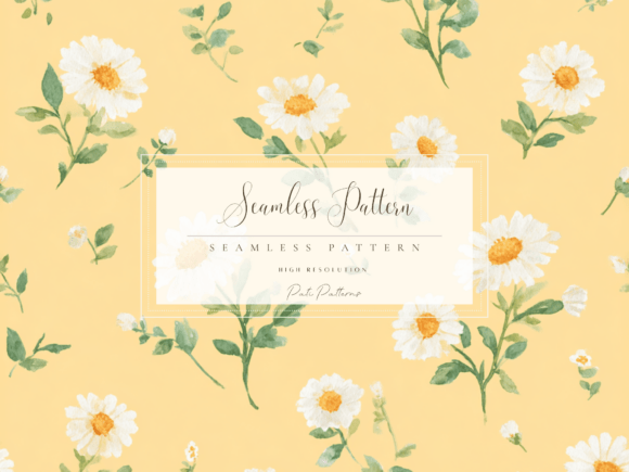 Evaluating the Butter Yellow Daisy Seamless Pattern PNG for Spring Design Projects