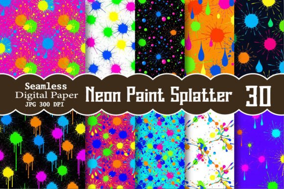 Illuminating Creativity: The Strategic Impact of Neon Paint Splatter Digital Papers
