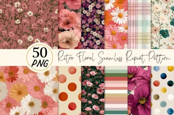Retro Floral Seamless Patterns for Modern Design