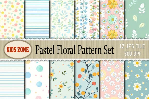 Soft Blooms: Your Pastel Floral Pattern Set