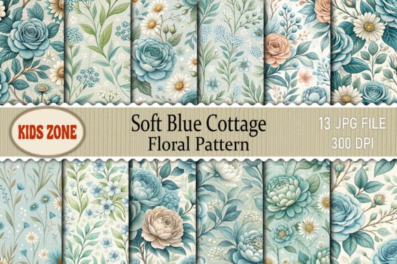 Soft Blue Cottage Floral Pattern Guide