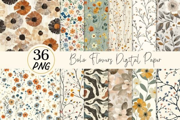 Unlocking Creative Potential with Boho Flowers Seamless Digital Paper