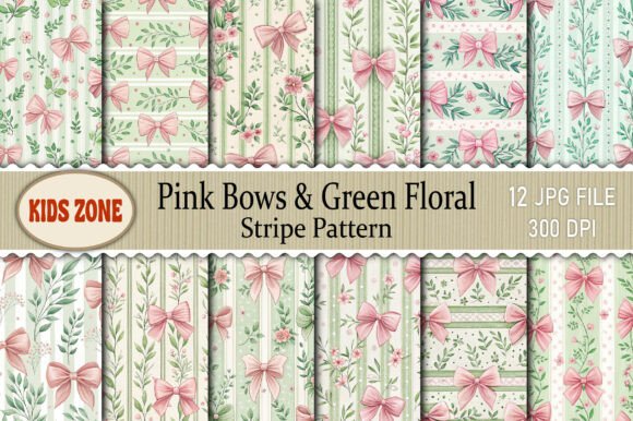 Unlocking the Potential of Pink Bows Green Floral Stripe Pattern for Your Creative Projects